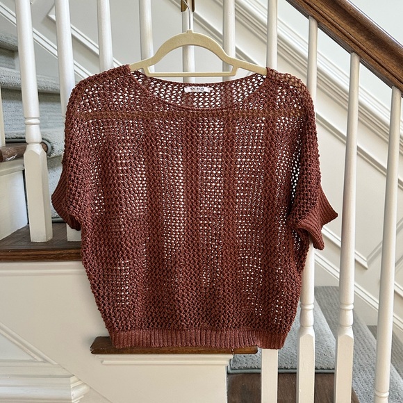 Crotchet open-stitch brown sweater ORSAY, size M. - Picture 2 of 9